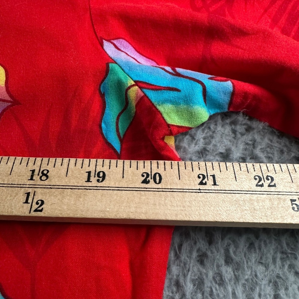 Vtg 80's Ocean Pacific Hawaiian SS Shirt‎ Mens M Red Tropical Made In USA - Picture 9 of 11